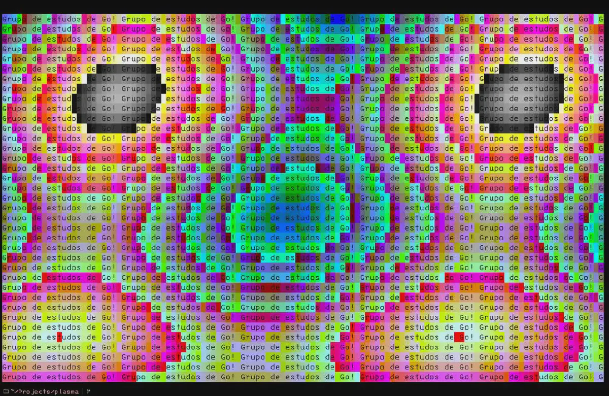 plasma no terminal com Go