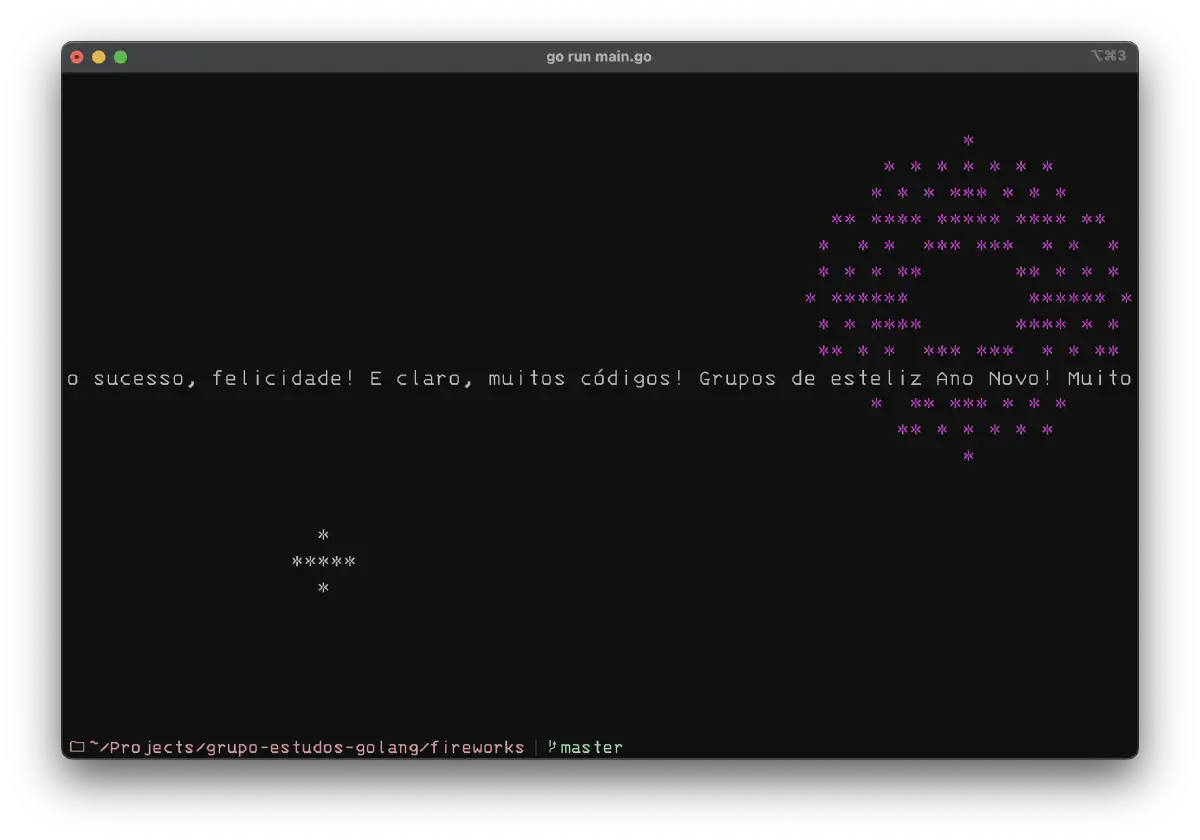 fireworks em Go
