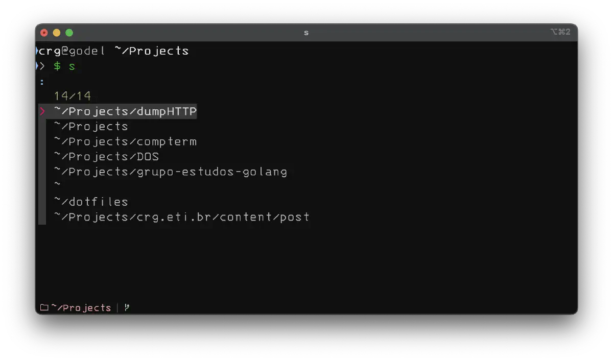 Script rápido navegação em diretórios usando fzf