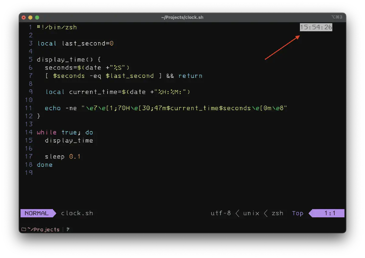 Bash clock